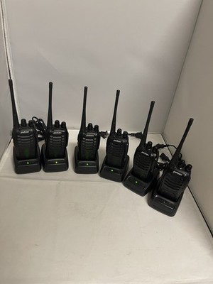 6x Pxton Long Range Walkie Talkie Handheld Two Way Radios & Docks *Read*