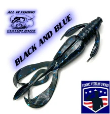 Crazy Flapper 10ct Black And Blue creature Bait choose size .