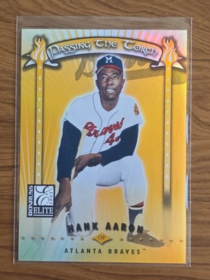 2001 Donruss Elite - Passing the Torch Andruw Jones, Hank Aaron #PT-21 /500