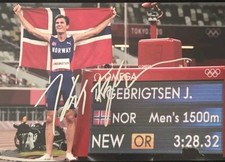 Jakob Ingebrigtsen Signed Olympics 2021 Photo