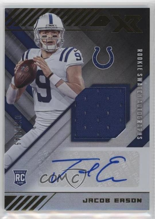 Jacob Eason Panini XR Rookie Swatch Autographs #RSAJE Rookie Autograph Swatch
