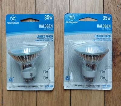 2 LOT 35W Flood Light Bulbs GU10 Base 180 Lumens WESTINGHOUSE 04741 NIP