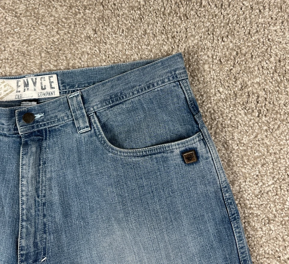 Pantalones Cortos De Colección Enyce Jean Para Hombres 38 Azul Denim Sueltos Y2K Hip Hop Ropa de Calle Patín Foto 2 de 4