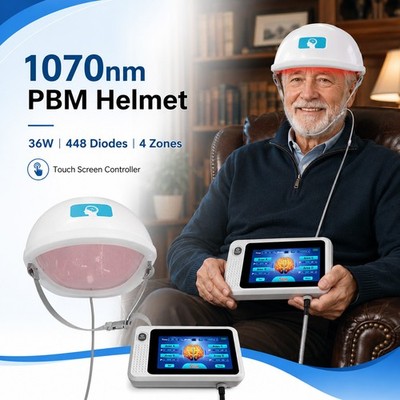 4-Zone Independent 1070nm NIR Light Therapy Helmet 448 LEDs for Stroke Migraine