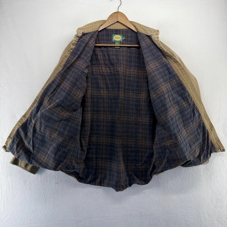 Cazadora Cabelas vintage para hombre grande de lona tostada forrada de franela gruesa descolorida años 90 Foto 2 de 4