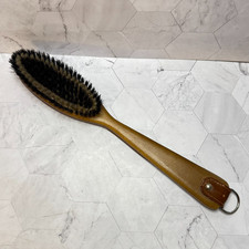 Vintage Long Brush Lint Clothes Shoe Wood Faux Leather from Germany 15" Handy