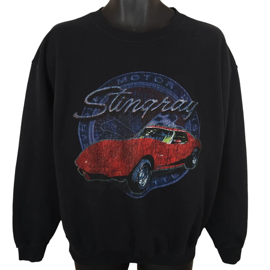 Sudadera Corvette Stingray Para Hombre Talla Grande Negra Coche Deportivo GM Foto 2 de 4