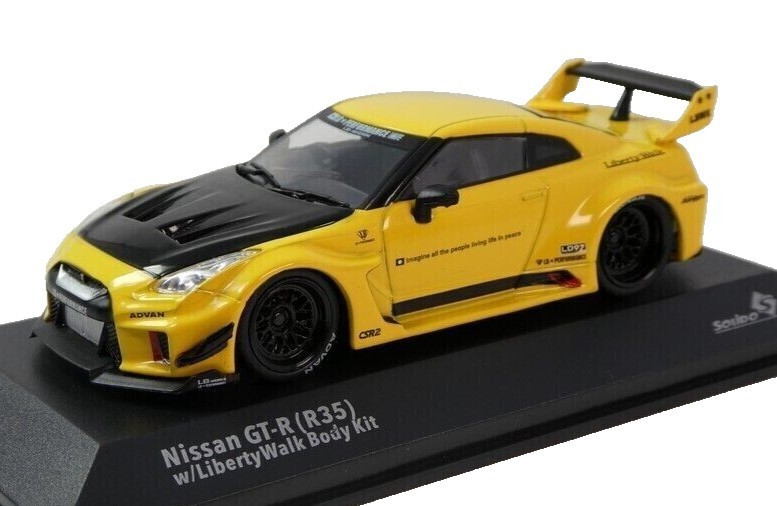 Nissan GT-R R35 Solido 1/43 | Miniature de Collection LB Silhouette 2019 Jaune et Noir S4311206