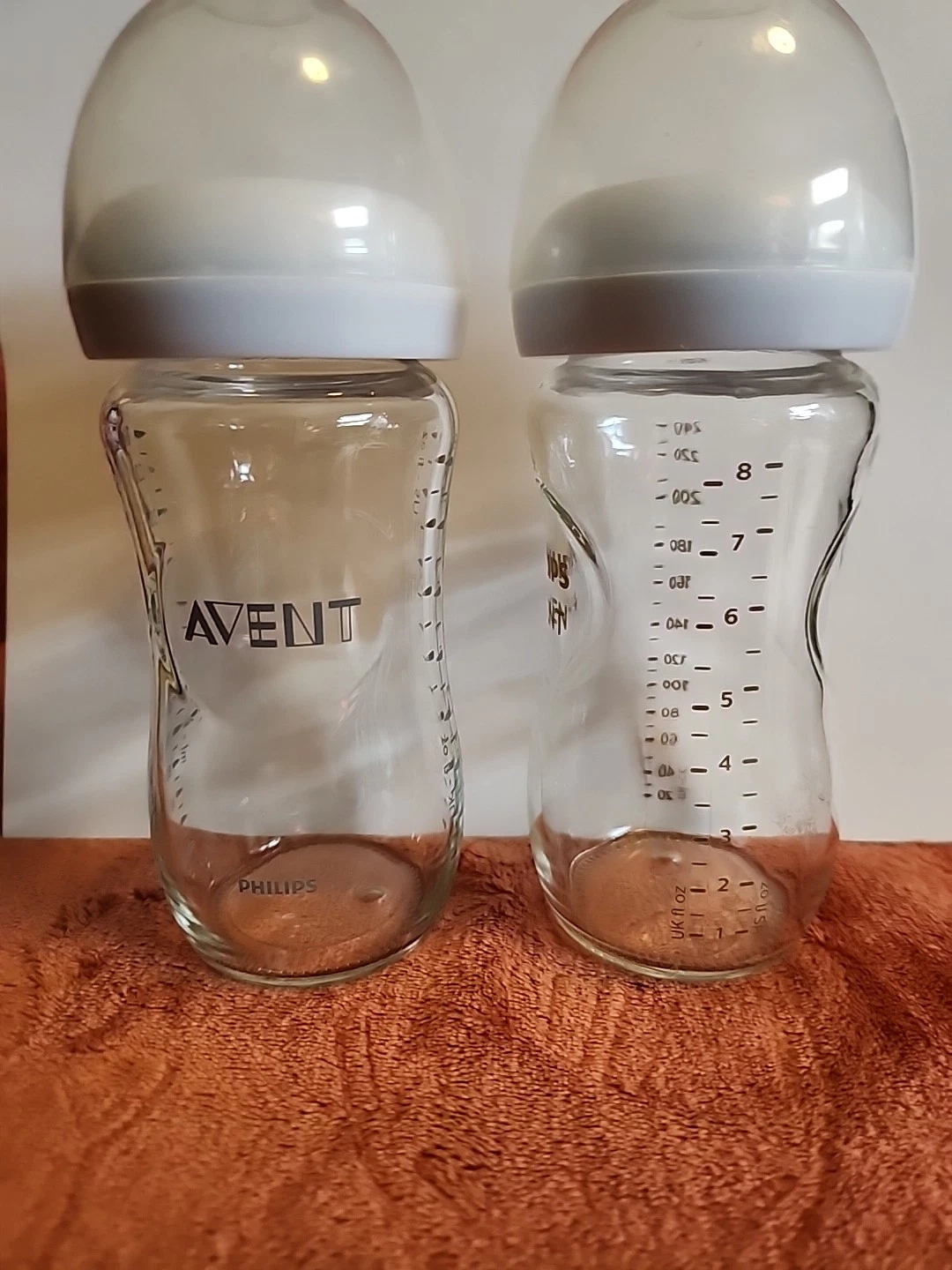 8oz Philips Avent Glass Baby Bottles. Bundle Of 6. Nipples Not Included.
