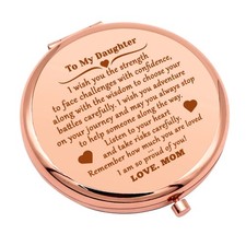 Daughter Gift from Mom Compact Makeup Mirror for Bonus Daughter Birthday Gift...