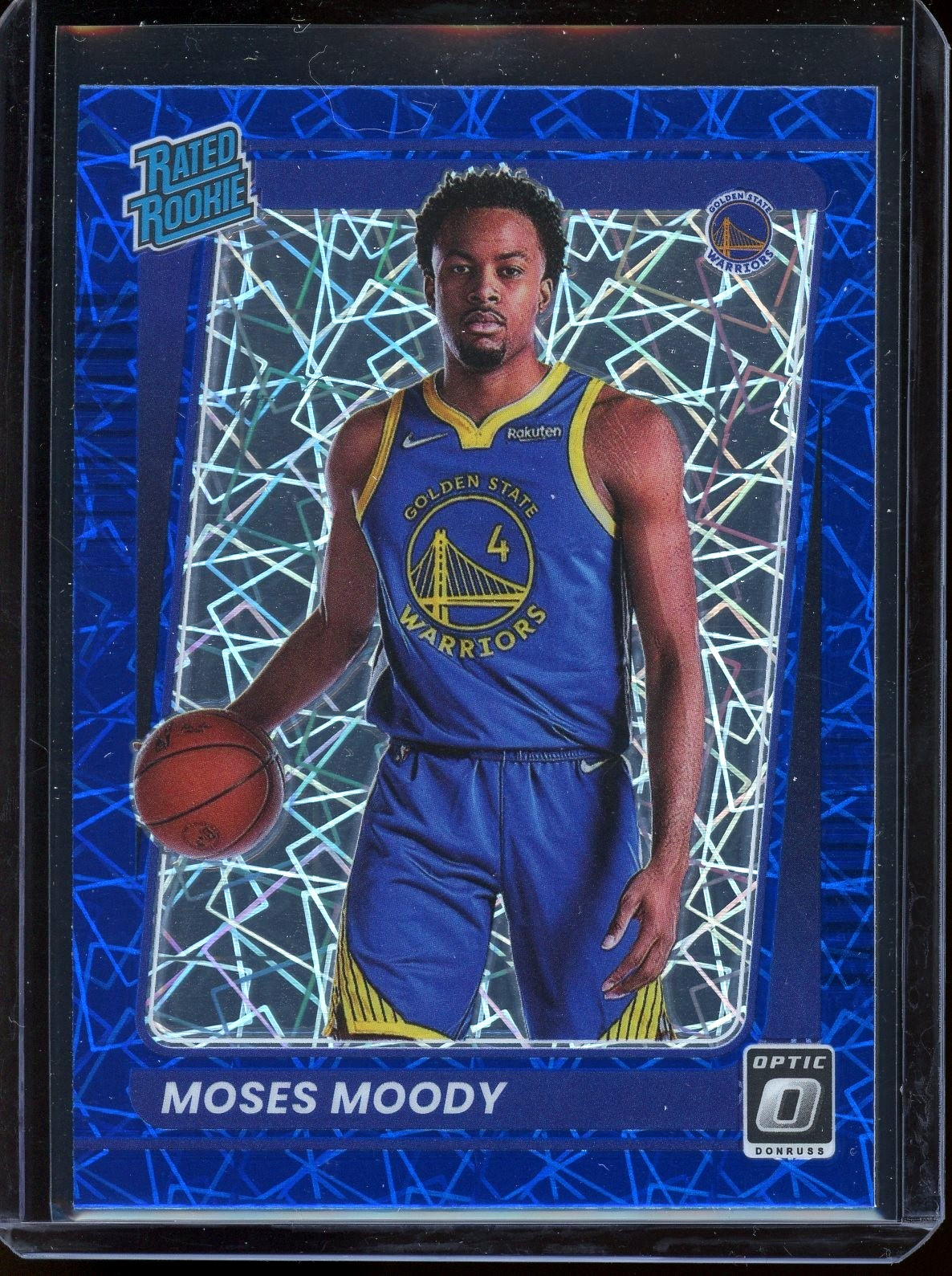 2021-22 Panini Donruss Optic Rated Rookie Moses Moody #184 Blue Velocity Prizm