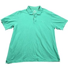 Tommy Bahama Polo Shirt Mens XL Green Solid Cotton Marlin Logo Short Sleeve