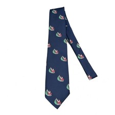 VINTAGE Cape Cod Neckwear Tie Navy Santa Sailing Christmas Novelty Holidays