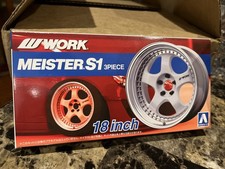 124 Aoshima Wheels Tires Set 05299 Work Meister S1 18 21 124 Aoshima Wheels Tires Set 05299 Work Meister S1 18 21