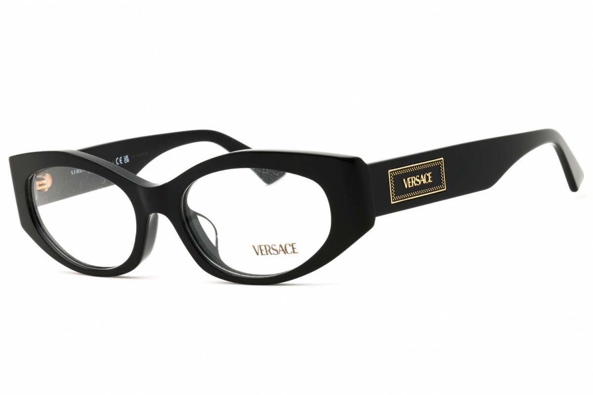 Versace VE3369F GB1 Black 53mm Eyeglasses New Authentic