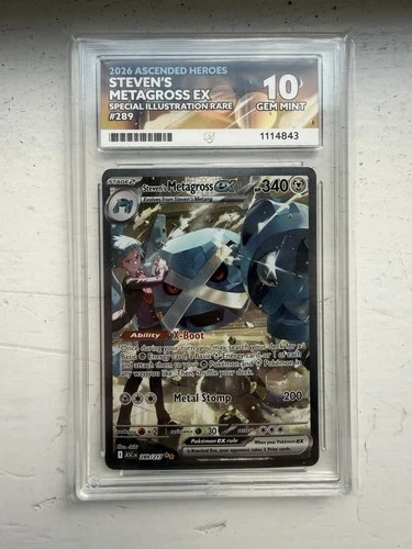 ACE 10 Steven’s Metagross EX 289/217 Ascended Heroes English  Perfect Subgrades