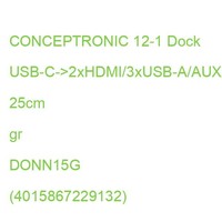 Conceptronic 12-1 Dock Usb-C->2Xhdmi/3Xusb-A/Aux/+ 25Cm Gr DONN15G (401586722913