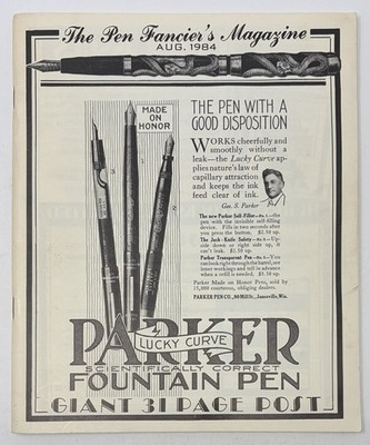 The Pen Fancier s Magazine August 1984 Parker Lucky Curve Fountain Pen
