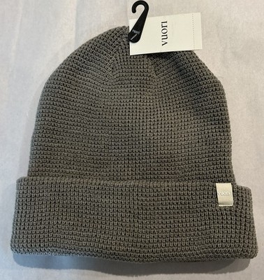 Vuori Alpine Waffle Beanie Shiitake Gray Unisex NWT $28