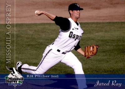 2012 Missoula Osprey Grandstand #27 Jared Ray Waco Texas TX Baseball Card