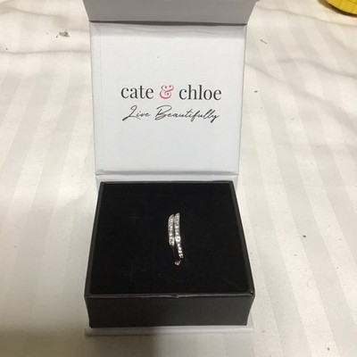 Cate & Chloe Bianca 18K White Gold Plated 25mm Hoop Earrings w/Swarovski Crystal