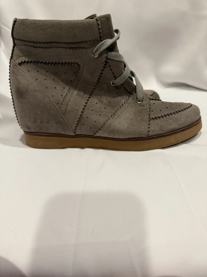 Zapatilla deportiva de gamuza con cuña inspirada en Isabel Marant Bobby en color topo-UE 39/EE. UU. para mujer 8,5 Foto 4 de 4