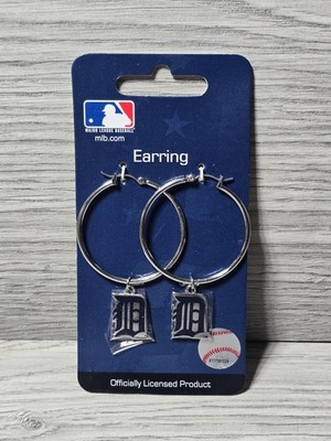 Detroit Tigers Baseball Hoop Earrings MLB Officially Licensed