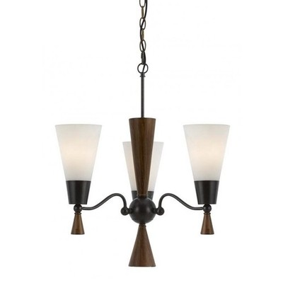 Cal Lighting Verona Mahogany 3-Light Chandelier, Elegant Ceiling Fixture 0201931