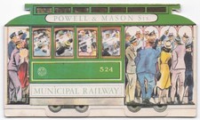 VTG 1947 San Francisco Cable Car Die Cut Postcard Powell & Mason Sts. No. 524