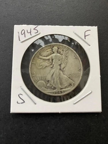 1945 S Walking Liberty Half Dollar – Fine - 90% Silver – Free Shipping