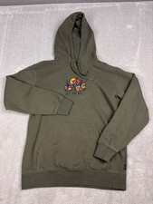 Vans Off The Wall Hooded Pullover Sweatshirt Mens Small Green Logo