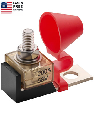 Battery Terminal Fuse Block Holder with 200A Fuse and Insulating Cap, MRBF Fuse