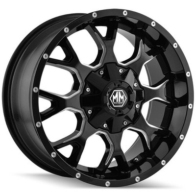 Mayhem 8015 Warrior 18x9 6x135/6x5.5 18 Black Milled Wheels(4) 106 18'' inch Rims
