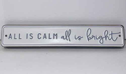 Weihnachten Holz Regal Schild "All Is Calm All Is Bright" Deko weiß braun Neu mit Etikett - Bild 6 von 20