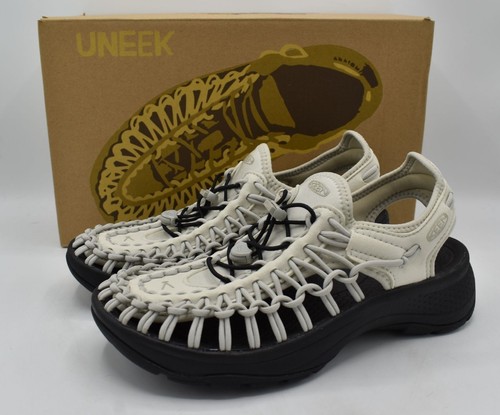 Keen Womens Size 7.5 Uneek Astoria Silver Birch Black Woven Closed Toe Sandals