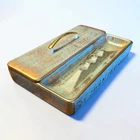 Vintage Royal Haeger Art Pottery Cigar Ashtray w/ Lid 22K Gold Wash 702 USA