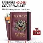 Passport Holder Cover RFID Blocking Leather Wallet Card Slot Travel Accessories
