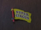 MARX 1950's SUPER CIRCUS PLAYSET TIN LITHO FLAG W/ HARD PLASTIC FLAG POLE AS-IS
