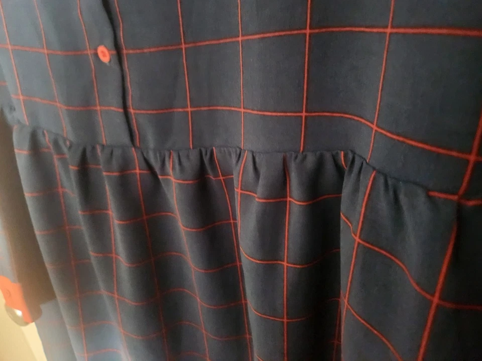 Mini Vestido Allegra K Para Mujer a Cuadros Informal Suelto Babydoll Cuello en Contraste Cambio XL Foto 4 de 4