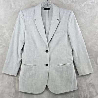 The Row Blazer Women Size 8 Gray Two Button Silk Lined Made in USA Professional