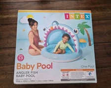 Intex Baby Pool Angler Fish Inflatable Blow Up Splash Pool 50" x 40" x 34" New 