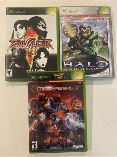 Xbox Lot Games Halo Mechassault Soul Calibur II Xbox Lot Of 3 Classics)