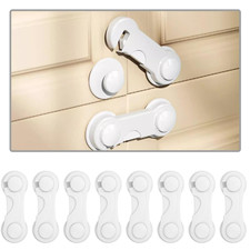 8 Pack Cabinet Door Locks for Baby Proof and Child Safety Cabinet Locks with ...