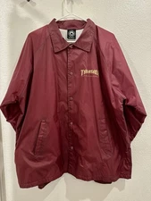 Thrasher Pentagram Coach’s Jacket Men's XL Burgundy And Gold