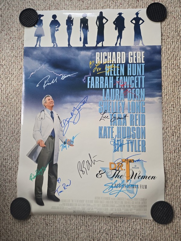 Farrah Fawcett- Richard Gere Plus 10 Others ' Dr. T ' Signed Film Poster.  C.O.A