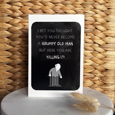 NEU - Handmade Geburtstagskarte  Grumpy old man  + Umschlag