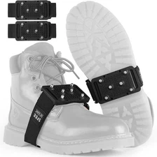 Sfee Ice Cleats Crampons, Easily Rotate Grippers One Size, Black