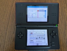 Nintendo DS Lite lot - 2 consoles, 2 chargers, 9 games & 1 carry case - WORKING