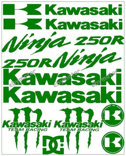 Motorcycle Emblem Decals for Kawasaki 250R Bike Racing Reflective Badge Stickers - Bild 8 von 8