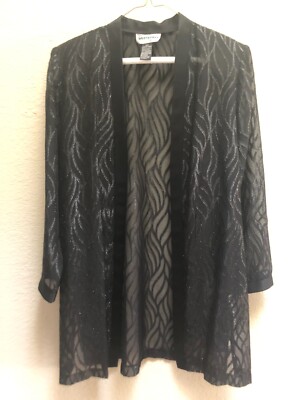 NWT 12P Women Sheer Fancy Shimmer Jacket Petite Perceptions by MSRP $69.99